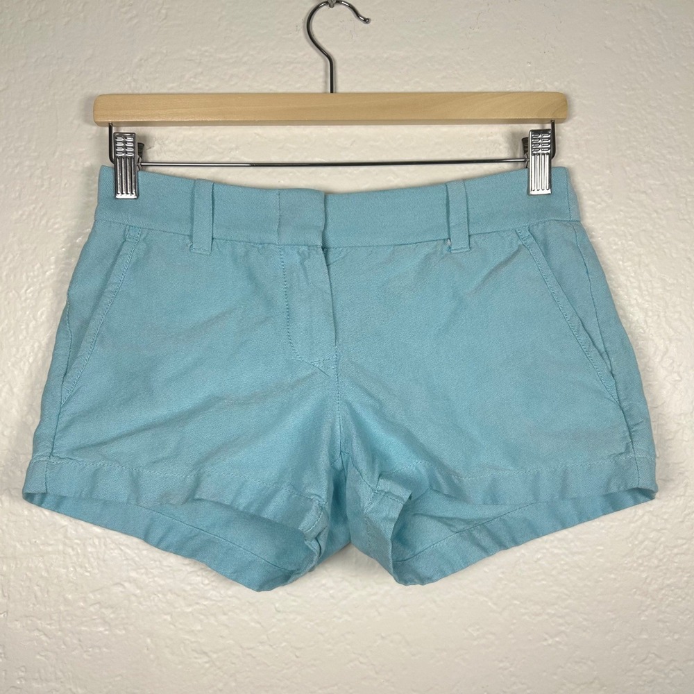 J.Crew Light Blue Chino Shorts Oxford Cotton Preppy Casual Size 0